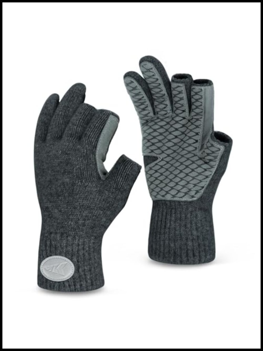 3-Cut Fingerless Wool Fishing Gloves Insulated Touchscreen